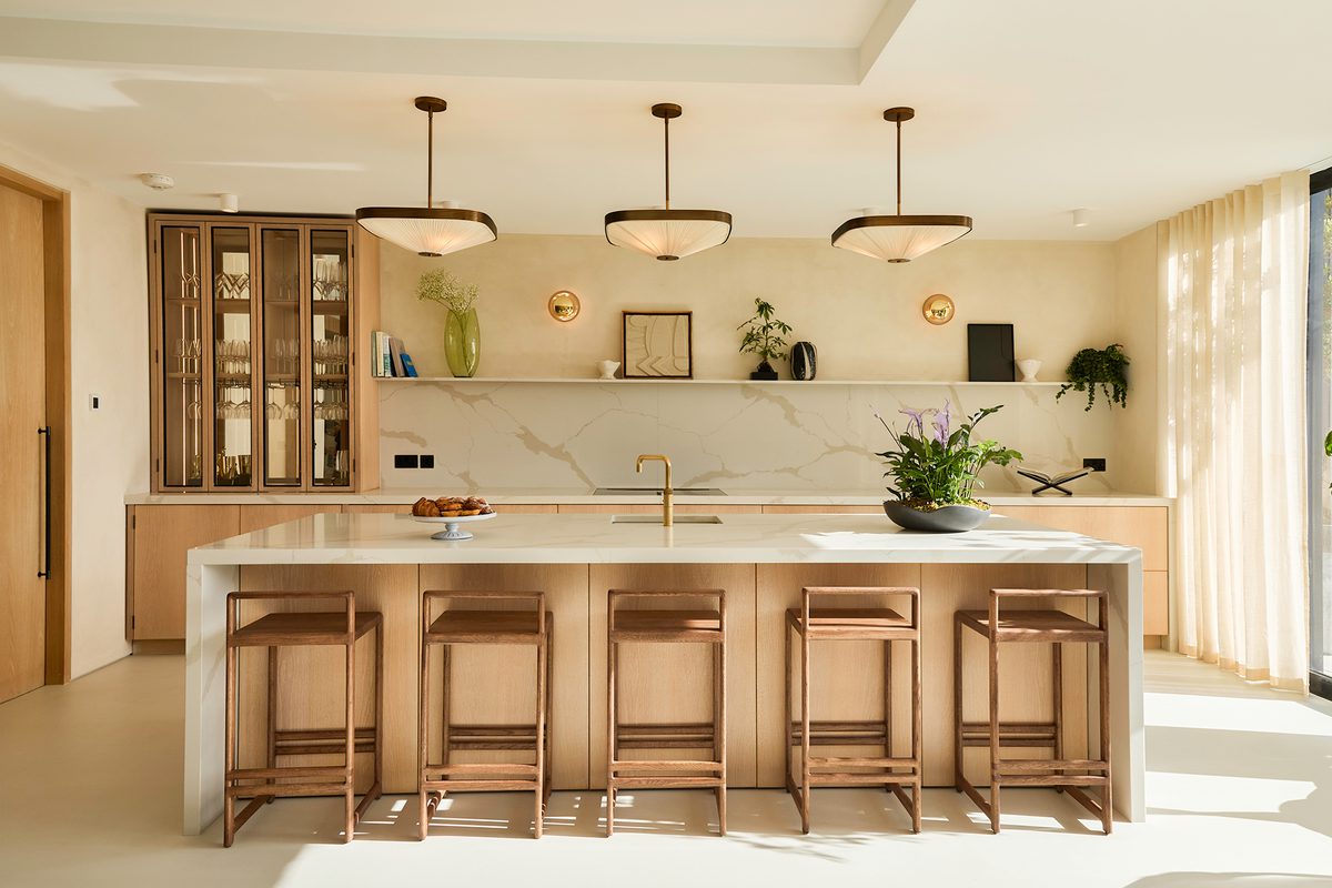 Amira East Sussex modern kitchen with island and pendant lights