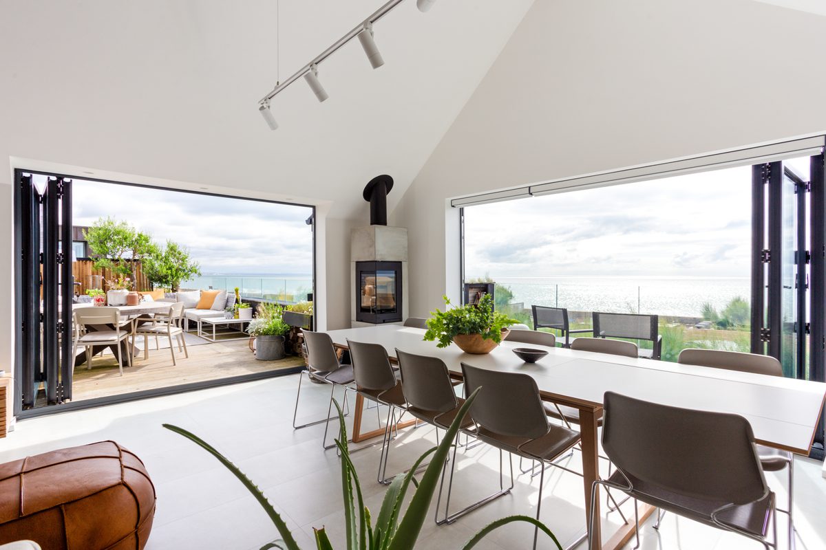Caspian West Sussex outdoor terrace with dining area