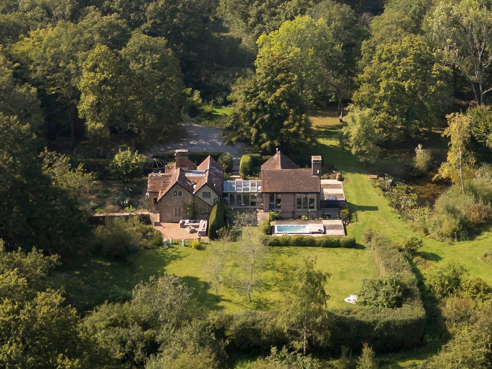 Foxlink West Sussex aerial estate view