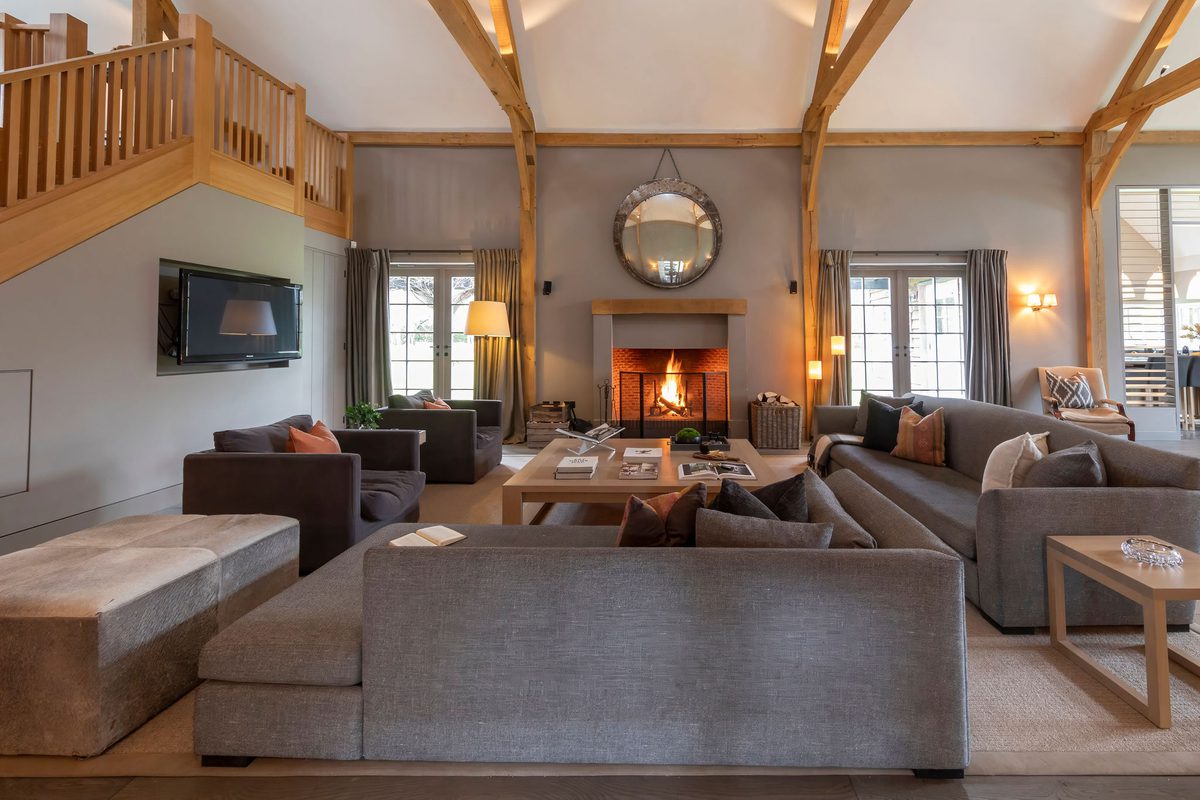 Greenoaks West Sussex lounge with brown sofas