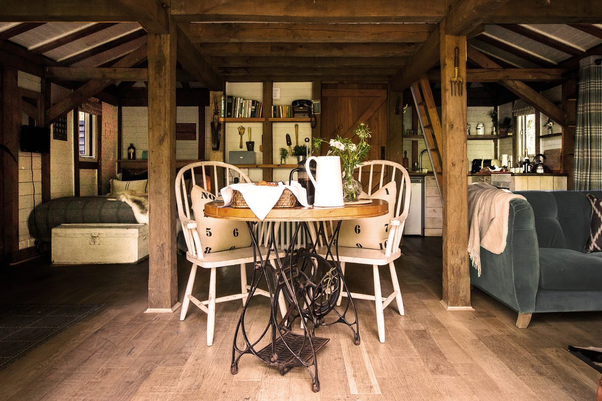 The Cabin West Sussex open-plan dining and lounge
